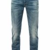 G-STAR Jeans 3 Slim 51001-9118/071 Jeans 3301, Slim Fit, Baumwoll-Stretch, Mittelblau, Blau
