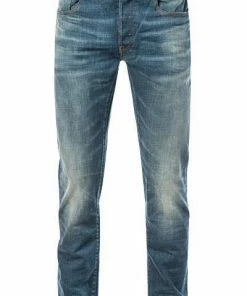 G-STAR Jeans 3 Slim 51001-9118/071 Jeans 3301, Slim Fit, Baumwoll-Stretch, Mittelblau, Blau
