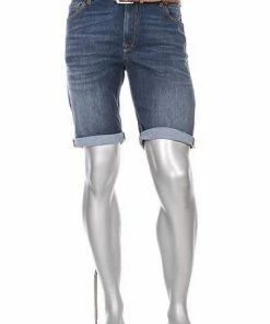 Alberto Bike-K Coolmax 80582560/890 Jeansbermudas Bike, Regular Slim Fit, Coolmax® 9oz, Mittelblau, Dunkelblau