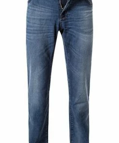 BOSS Jeans Maine 50401694/417 Jeans Delaware, Regular Fit, Baumwoll-Stretch, Mittelblau, Marine