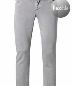 tramarossa 21UB52407/LEONARDO SLIM/G125/0500/M01 Jeans Leonardo, Slim Fit, Baumwoll-Stretch, Hellgrau