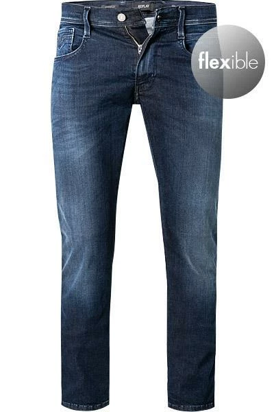 Replay Jeans Anbass M914.000.661 E05/007 Slim Fit, Baumwoll-Stretch, Dunkelblau 1 Replay Jeans Anbass M914.000.661 E05/007 Slim Fit, Baumwoll-Stretch, Dunkelblau
