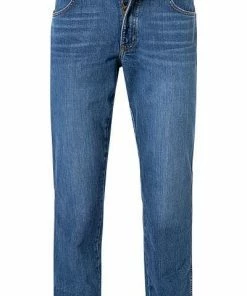 Wrangler Jeans Texas Slim W12ST112E Slim Fit, Baumwoll-Stretch, Jeansblau
