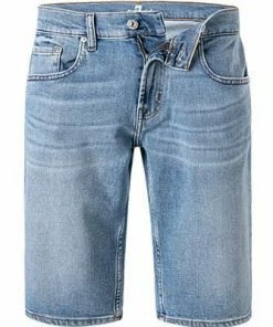 7 for all mankind Shorts hellblau JSZ2A500HL Jeansshorts, Regular Fit, Baumwoll-Stretch
