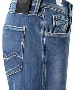 Replay Jeans Anbass M914Y.000.661 A06/009 Slim Fit, Baumwoll-Stretch 11,5oz, Mittelblau, Blau -jeansniedrigerpreis 348462 norm3