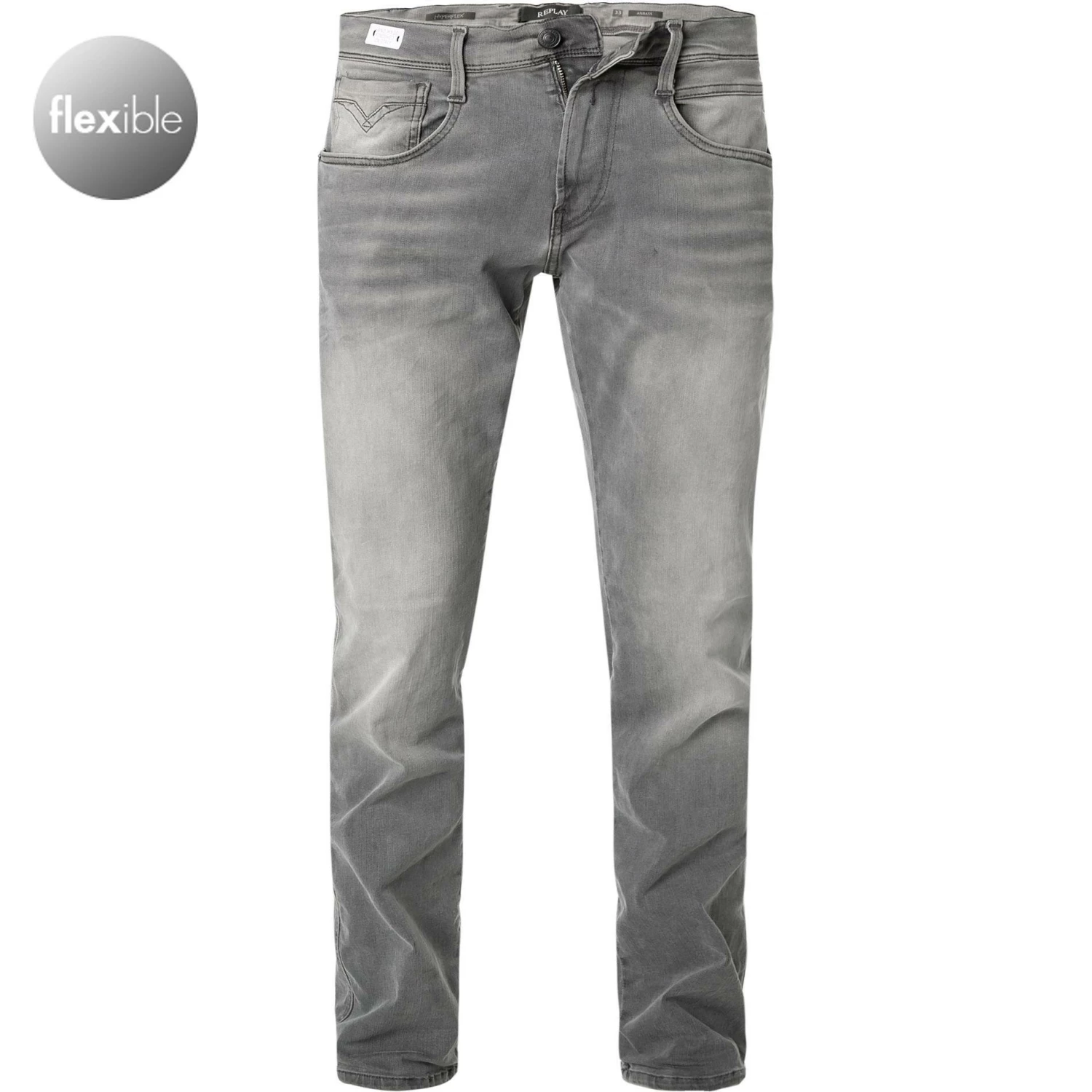 Replay Jeans Anbass M914Y.000.661 A12/096 Slim Fit, Baumwoll-Stretch 11,5oz, Grau 1 Replay Jeans Anbass M914Y.000.661 A12/096 Slim Fit, Baumwoll-Stretch 11,5oz, Grau