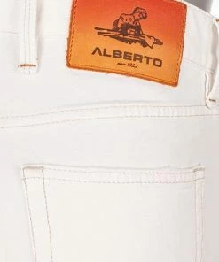 Alberto Tapered Fit Slipe White Denim 68371390/115 Jeans Slipe, Baumwoll-Stretch, Weiß -jeansniedrigerpreis 361821 norm6
