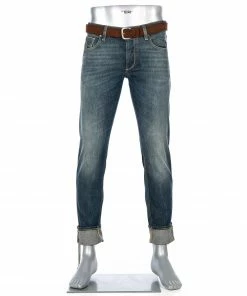 Alberto Tapered Fit Slipe Japan Denim 69491368/848 Jeans Slipe, Baumwolle 11,5oz, Blau