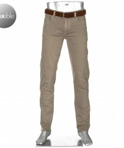 Alberto Regular Fit Pipe-DS Coloured 42471383/520 Jeans Pipe, Baumwolle T400® 9oz, Beige