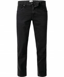 Wrangler Greensboro black Crow W15QHP363 Jeans Greensboro, Regular Straight, Baumwoll-Stretch 13oz, Schwarz