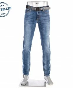 Alberto Regular Fit Pipe Authentic 89391896/883 Jeans Pipe, Baumwoll-Stretch 11oz, Blau