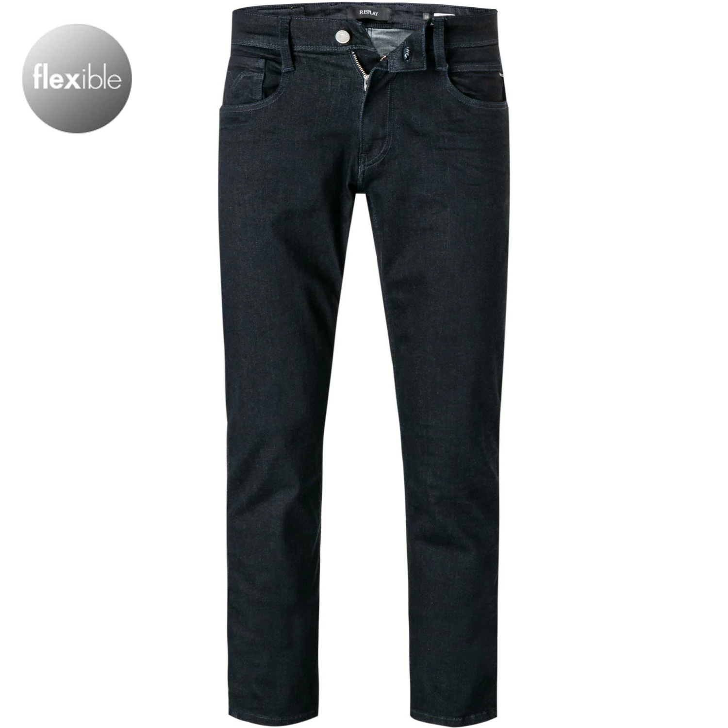 Replay Jeans Anbass M914Y.000.41A 910/007 Slim Fit, Baumwoll-Stretch 10oz, Dunkelindigo 1 Replay Jeans Anbass M914Y.000.41A 910/007 Slim Fit, Baumwoll-Stretch 10oz, Dunkelindigo