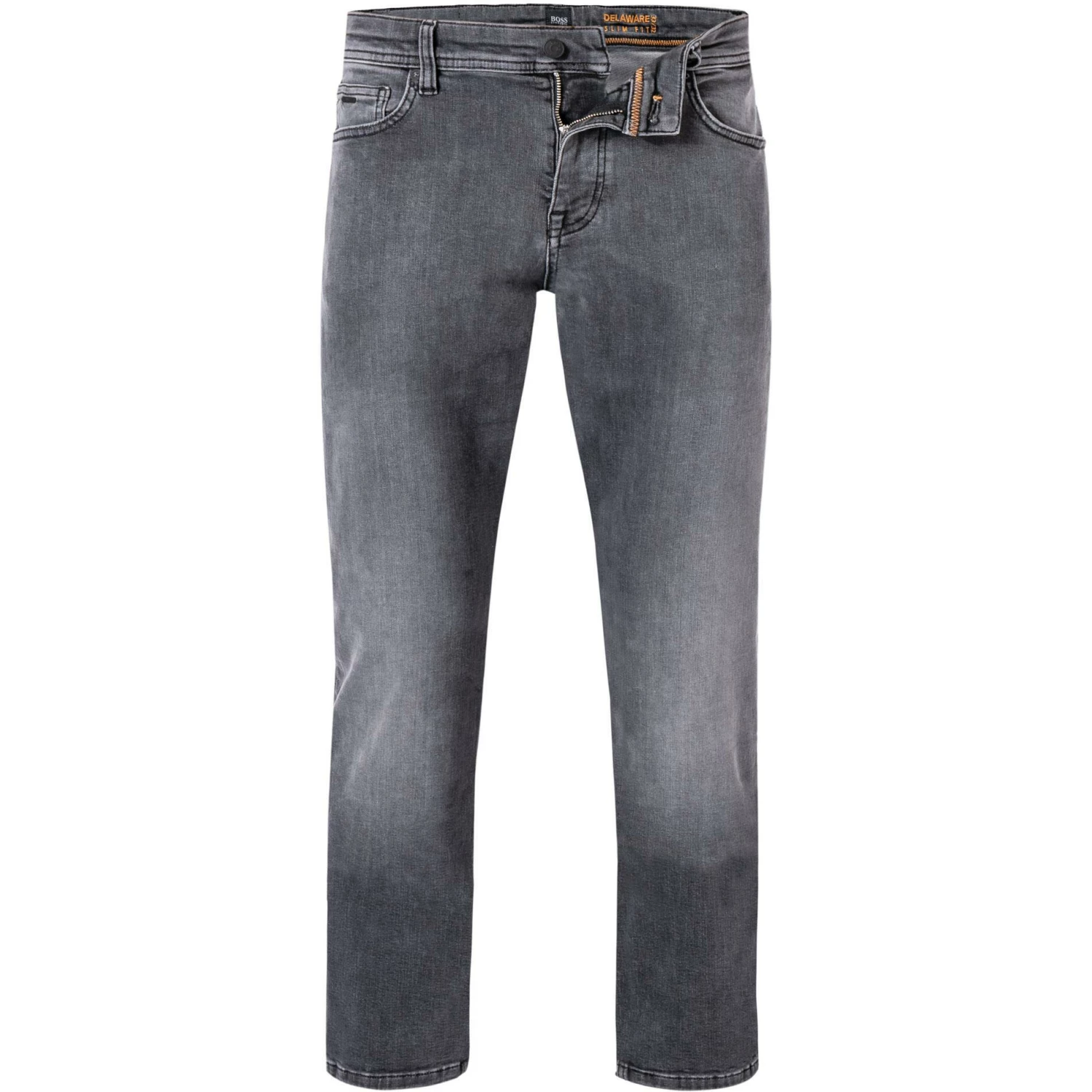 BOSS Hose Delaware 50458975/044 Jeans Delaware, Slim Fit, Baumwoll-Stretch, Grau, Silber 1 BOSS Hose Delaware 50458975/044 Jeans Delaware, Slim Fit, Baumwoll-Stretch, Grau, Silber
