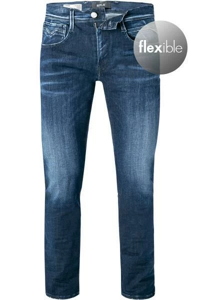 Replay Jeans Anbass M914Y.000.661 WI2/007 Slim Fit, Baumwoll-Stretch, Dunkelblau 2 Replay Jeans Anbass M914Y.000.661 WI2/007 Slim Fit, Baumwoll-Stretch, Dunkelblau – Bild 2