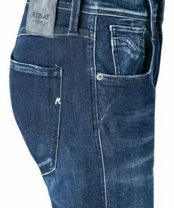 Replay Jeans Anbass M914Y.000.661 WI2/007 Slim Fit, Baumwoll-Stretch, Dunkelblau 8 Replay Jeans Anbass M914Y.000.661 WI2/007 Slim Fit, Baumwoll-Stretch, Dunkelblau -jeansniedrigerpreis 378890 norm3