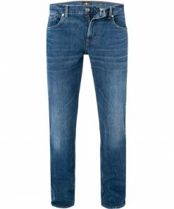 7 for all mankind Jeans Slimmy mid blue JSMSK850NV Baumwoll-Stretch 13oz, Blau