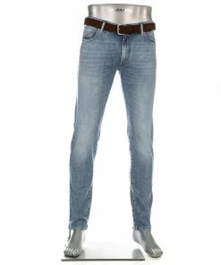 Alberto Slim Fit Slim Organic Denim 70571381/810 Jeans, Bio Baumwoll-Stretch, Hellblau