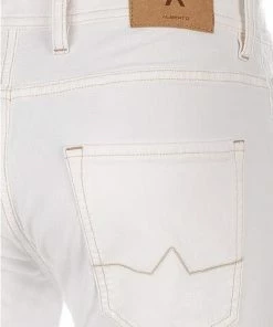 Alberto Slim Fit Slim White Denim 70571390/110 Jeans, Baumwoll-Stretch, Weiß -jeansniedrigerpreis 384558 norm6
