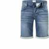 MUSTANG Shorts 1007754/5000/943 Jeansshorts Chicago, Regular Fit, Baumwoll-Stretch, Blau, Jeansblau